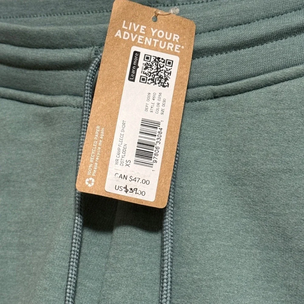 Eddie Bauer Womens Camp Fleece Shorts Loden Green XS NWT‎